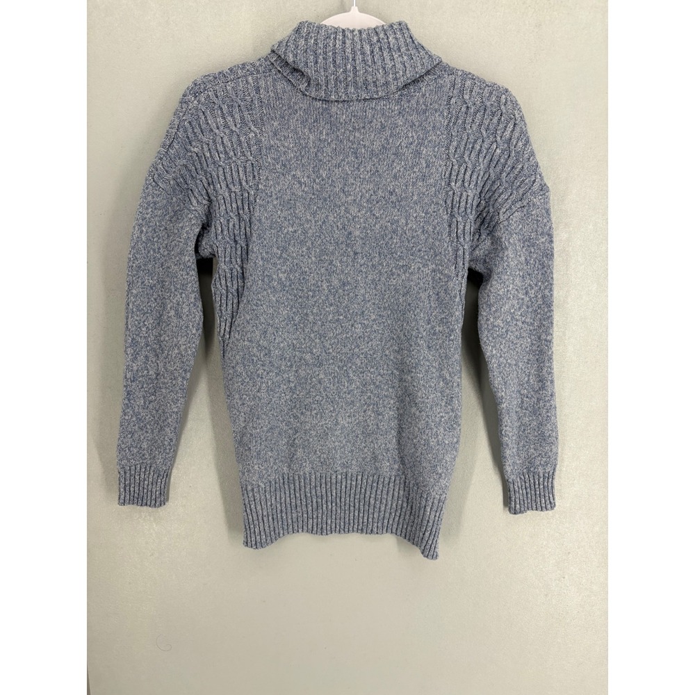 Evolution by Cyrus Womens Sweater Blue Marled Cowl Neck Knit Small - Picture 3 of 7